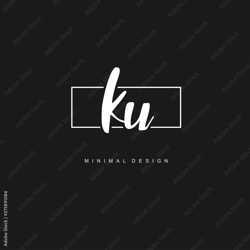KU Initial handwriting or handwritten logo for identity. Logo with signature and hand drawn style. KU Initial handwriting or handwritten logo for identity. Logo with signature and hand drawn style.