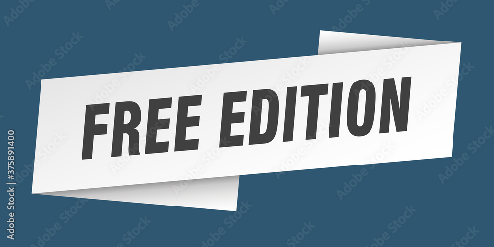 free edition banner template. ribbon label sign. sticker