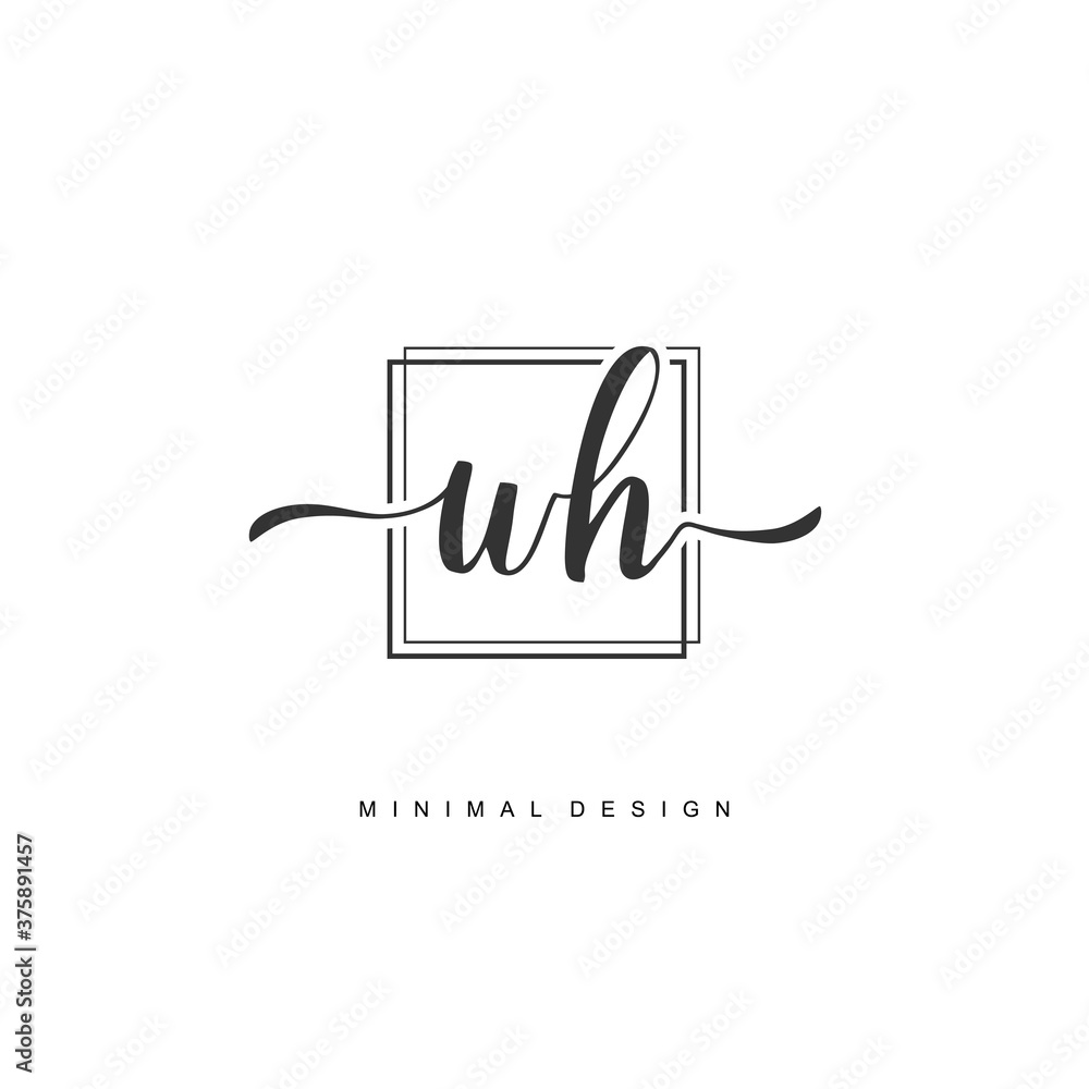 UH Initial handwriting or handwritten logo for identity. Logo with signature and hand drawn style. UH Initial handwriting or handwritten logo for identity. Logo with signature and hand drawn style.