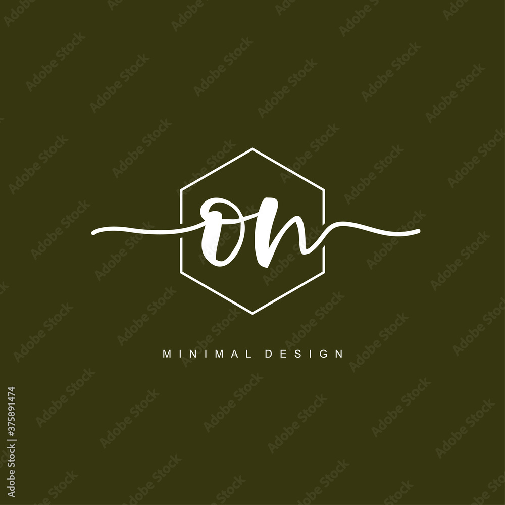 ON Initial handwriting or handwritten logo for identity. Logo with signature and hand drawn style. ON Initial handwriting or handwritten logo for identity. Logo with signature and hand drawn style.