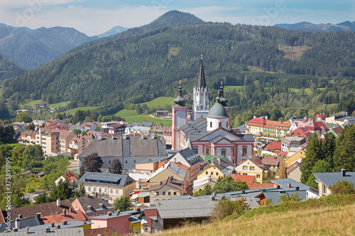 Mariazell - Basilica of the Birth of the Virgin Mary - holy shrine from east Austria Fotobehang