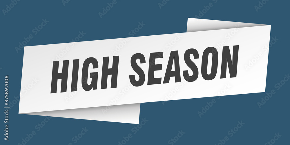 high season banner template. ribbon label sign. sticker