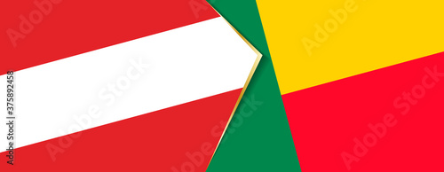 Austria and Benin flags  two vector flags.