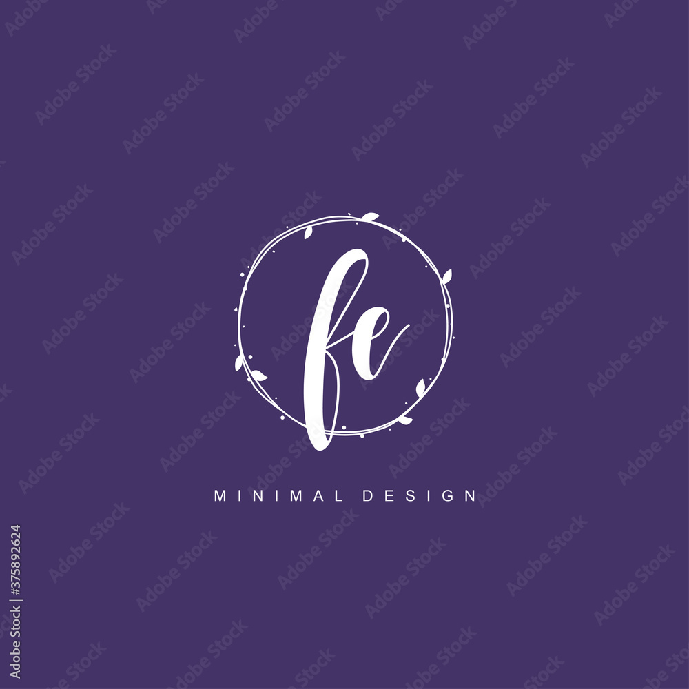 FE Initial handwriting or handwritten logo for identity. Logo with signature and hand drawn style. FE Initial handwriting or handwritten logo for identity. Logo with signature and hand drawn style.