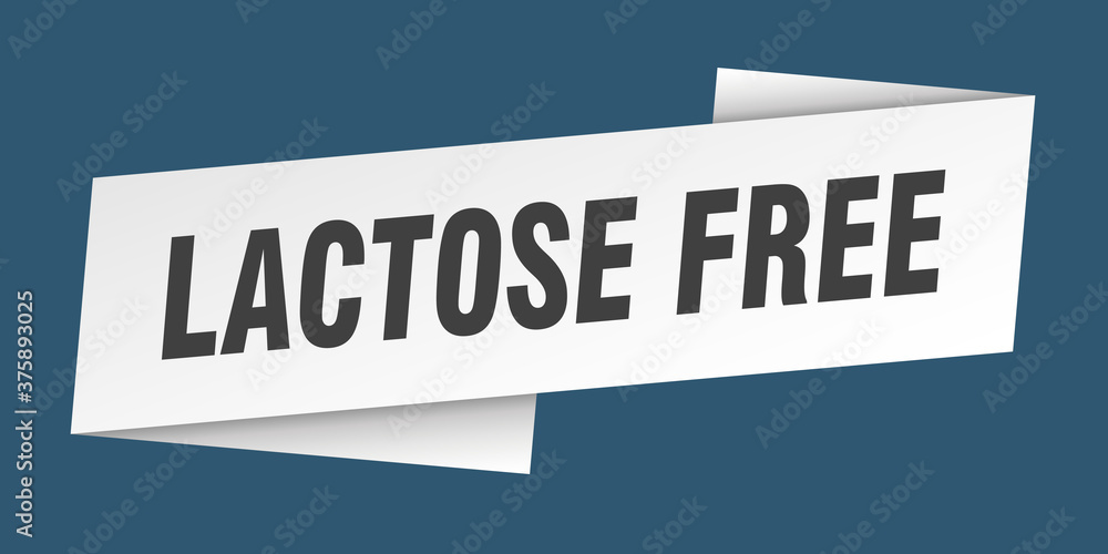 lactose free banner template. ribbon label sign. sticker