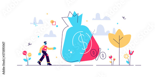 Tax rate vector illustration. Flat tiny 