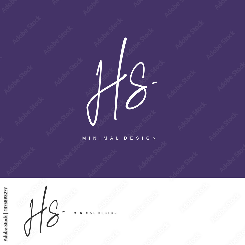 HS Initial handwriting or handwritten logo for identity. Logo with signature and hand drawn style. HS Initial handwriting or handwritten logo for identity. Logo with signature and hand drawn style.