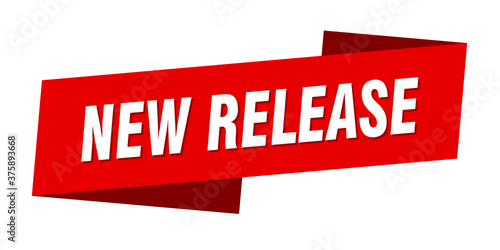 new release banner template. ribbon label sign. sticker