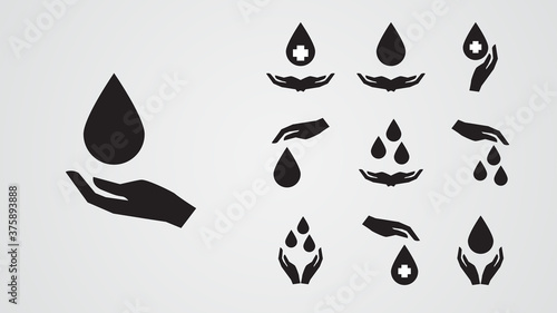 blood donor logo vector illustration set