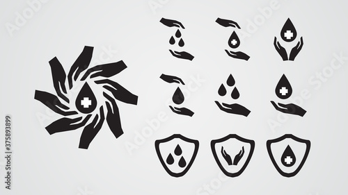 blood donor logo vector illustration set