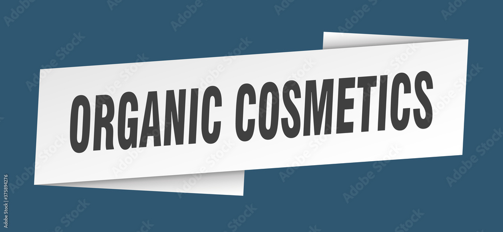 organic cosmetics banner template. ribbon label sign. sticker