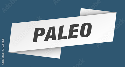 paleo banner template. ribbon label sign. sticker