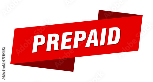 prepaid banner template. ribbon label sign. sticker