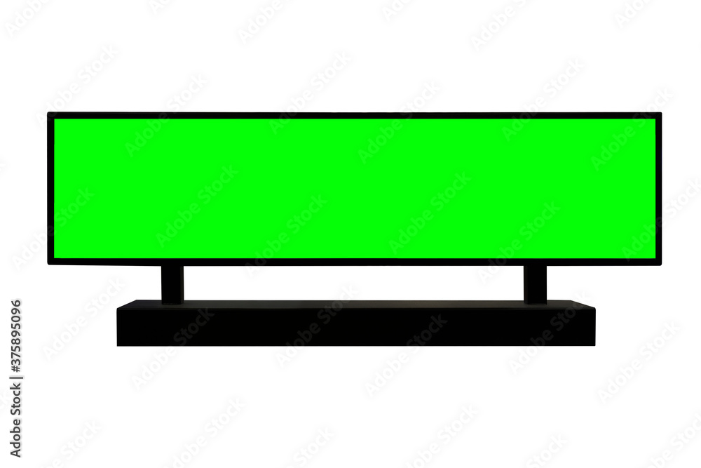 Billboard green screen isolated on white background with clipping path Billboard green screen isolated on white background with clipping path