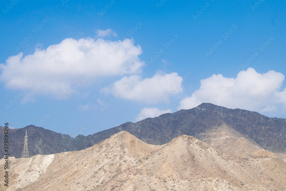 clouds over the mountains in Fujairah