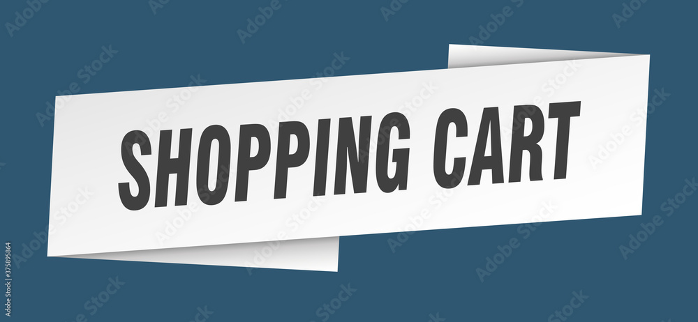 shopping cart banner template. ribbon label sign. sticker