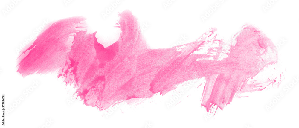 Obraz Abstract watercolor background hand-drawn on paper. Volumetric smoke elements. Pink color. For design, web, card, text, decoration, surfaces.