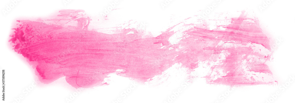 Abstract watercolor background hand-drawn on paper. Volumetric smoke elements. Pink color. For design, web, card, text, decoration, surfaces.