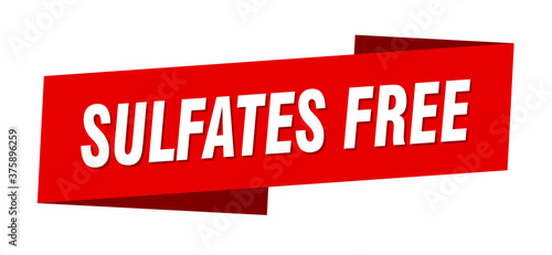 sulfates free banner template. ribbon label sign. sticker