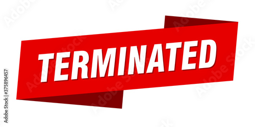 terminated banner template. ribbon label sign. sticker