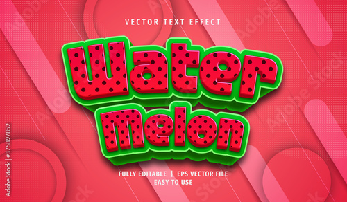 3D Watermelon Text effect, Editable Text Style