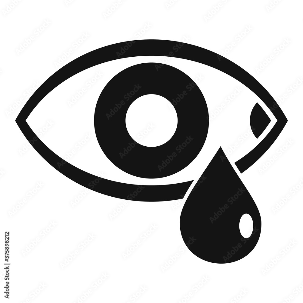 Stress crying eye icon. Simple illustration of stress crying eye vector icon for web design isolated on white background Stress crying eye icon. Simple illustration of stress crying eye vector icon for web design isolated on white background