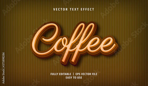 3D Coffee Text effect, Editable Text Style