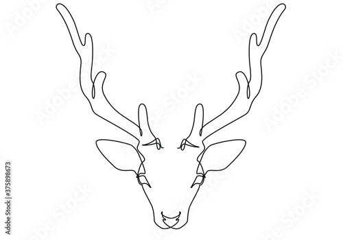 One line drawing of a young deer