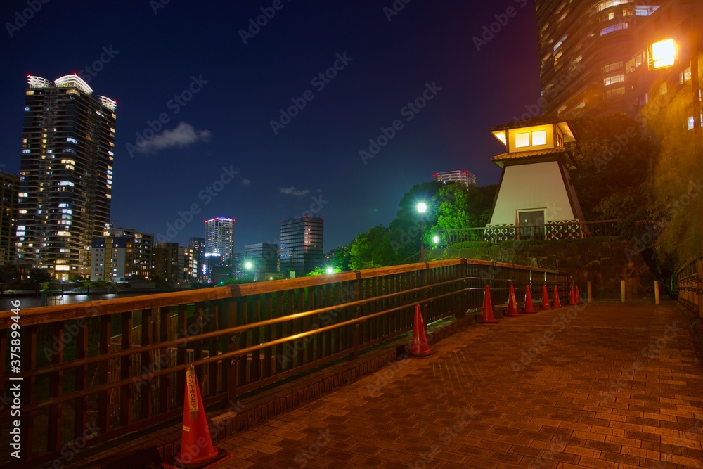 Fototapeta premium 石川島灯台夜景 住吉小橋