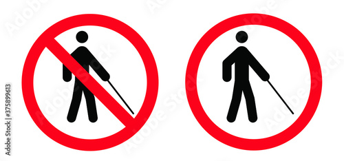 Trafic icon. World braille day, Blind day. Alphabet for blind, reading braille code signs. Vector sign or walking symbol. Text touching the relief hand finger. Louis Braille france Coupvray.