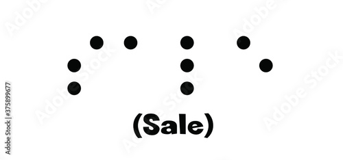 Slogan sale. World braille day, Blind day. Alphabet for blind, reading braille code signs. Vector sign or walking symbol. Text touching the relief hand finger. Louis Braille france Coupvray.