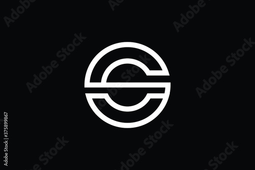 Minimal Innovative Initial CS logo and SC logo. Letter C CC CS SC creative elegant Monogram. Premium Business logo icon. White color on black background
