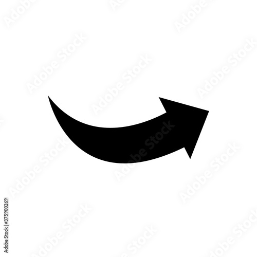 Arrow black icon. Share arrow vector illustration isolated on the white background