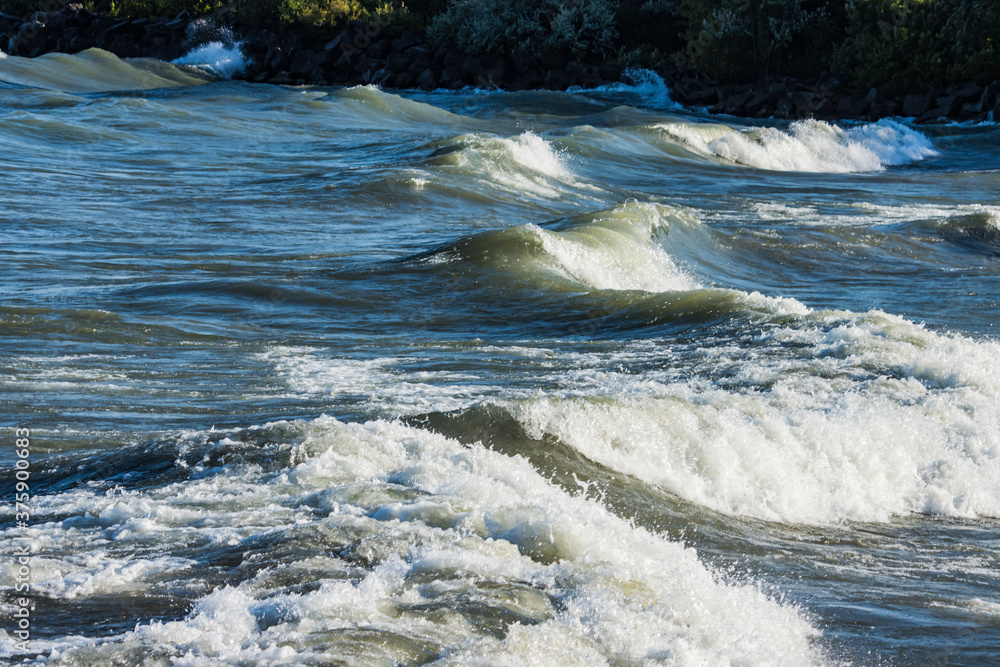 white cap waves