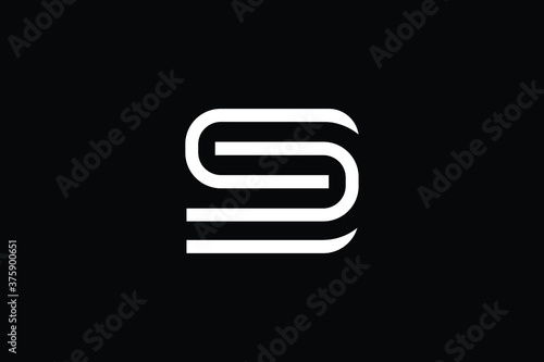 Minimal Innovative Initial SB logo and BS logo. Letter SB BS creative elegant Monogram. Premium Business logo icon. White color on black background