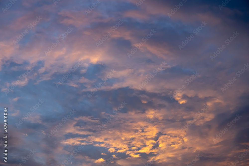 Colorful sky at sunset.ฺBeautiful Sky at Twine Light Time.sky sunset Background.