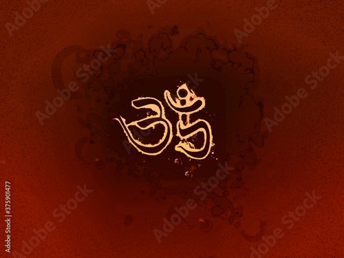 Foto Om symbol text on saffron abstract background