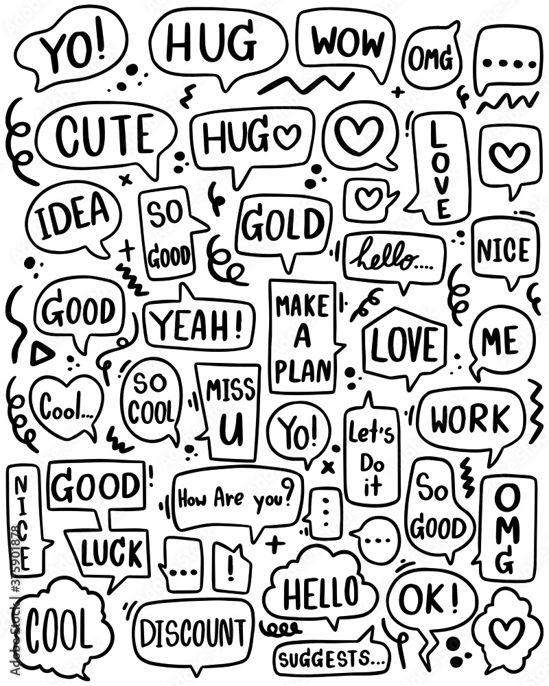 hand drawn speech bubbles