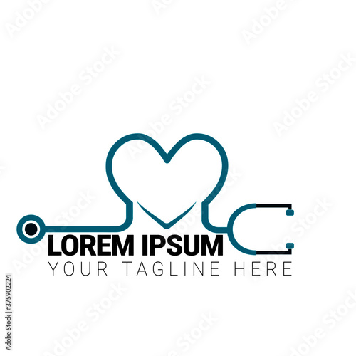 Cardiology doctor plus illustration design for medical and health care symbols pharmacy and clinic logo.