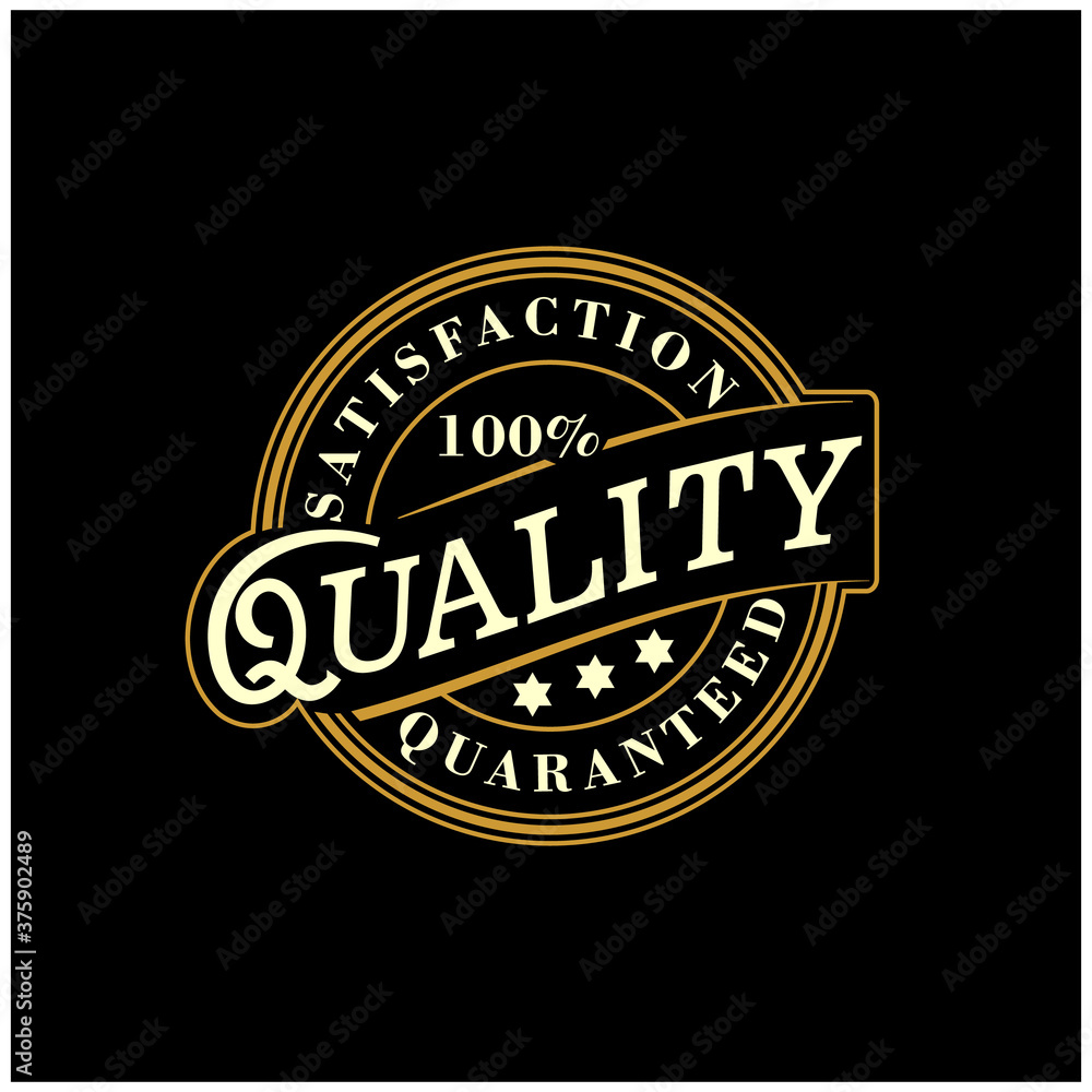 100% Satisfaction Guaranteed  Quality Product Stamp logo design
