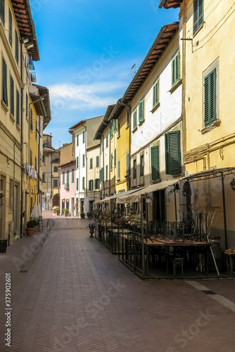 Pedestrian street in the historic city of Montelupo Fiorentino  Tuscany region  Florence province