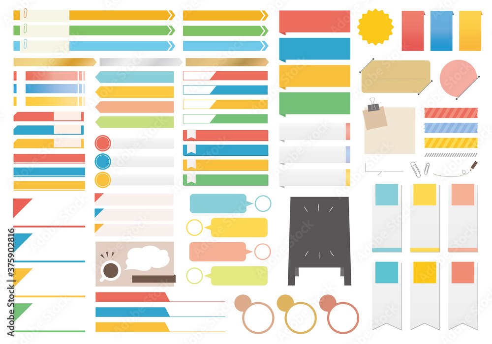 カラフルな見出しデザイン素材 見出し参考 文字なし Stock Vector Adobe Stock