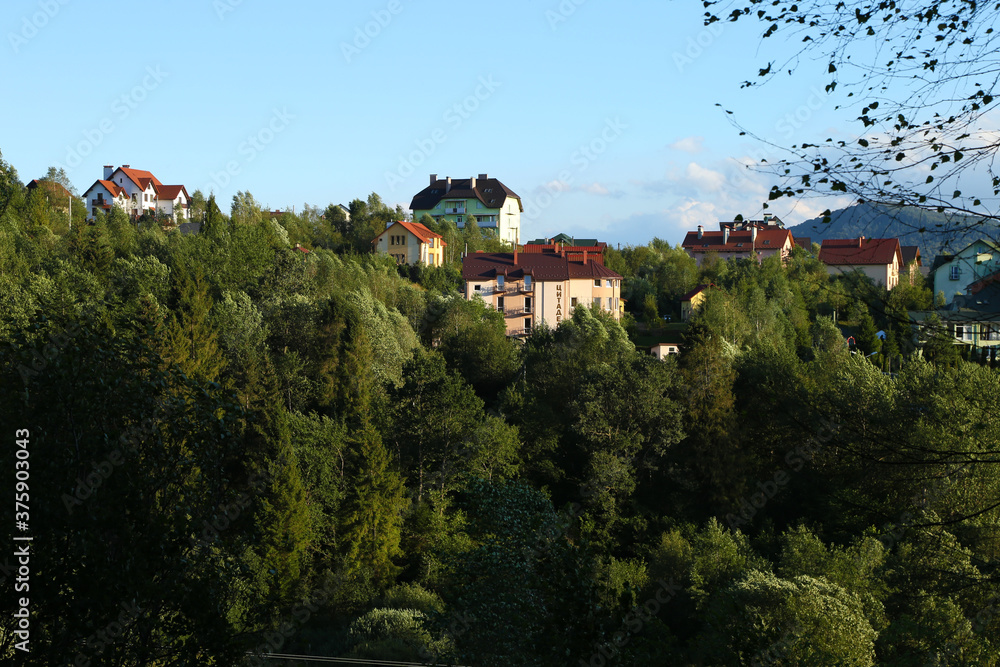 residential houses on the mountain