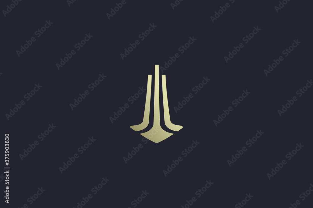 Luxury Gold Tower Property Real Estate Logo Luxury Gold Tower Property Real Estate Logo