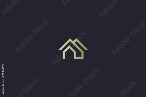 Luxury Gold House Property Real Estate Logo