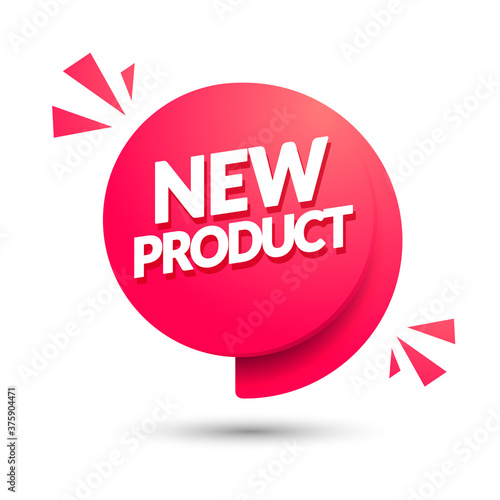 Vector Illustration New Product Speech Bubble With 3D Effect.