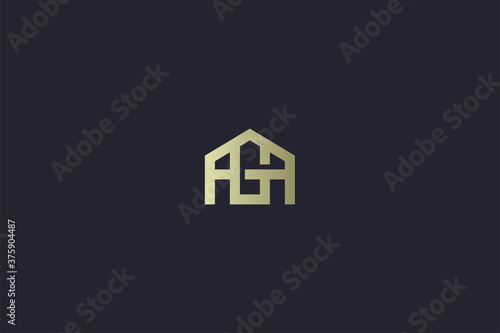 Luxury Gold House Property Real Estate Logo