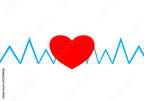 Human heart medical cardiogram vector image. Cardiology. Myocardial infarction. Health and medicine. Heartbeat. Heart symbol. Place for your text. Poster. Booklet. Vector image.