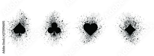 Cards game spades Queen King Heart Ace Poker player card game symbols Spade jack Oneline line pattern Vector bridge icons Funny gambling play suit black blackjack  Casino club gaming playing suits