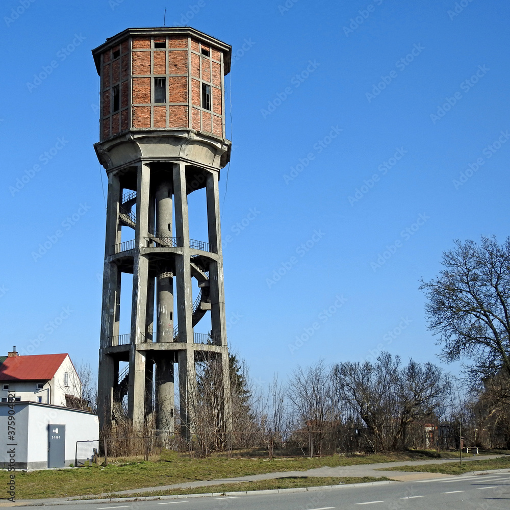 a pressure tower built in 1954, also known as a water tower in the city of Łomża in Podlasie, Poland